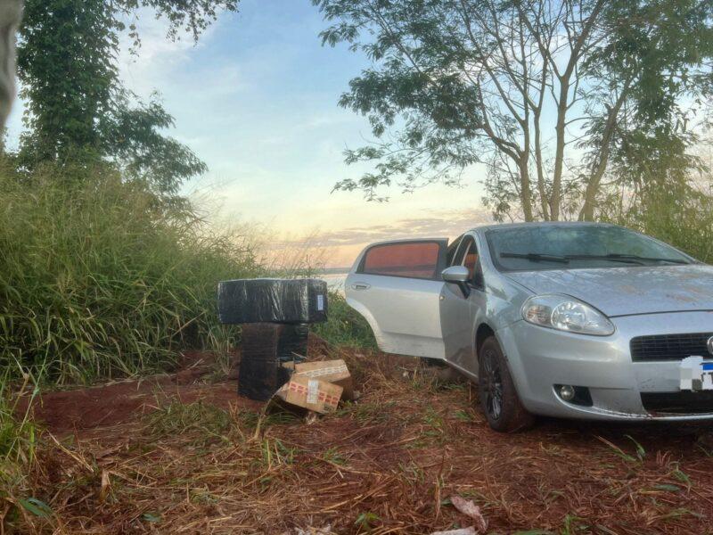 Guaíra – Policiais apreendem um veículo carregado com mercadorias contrabandeados